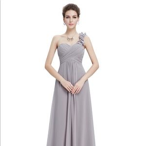 Chiffon One Shoulder Floor Length Gown